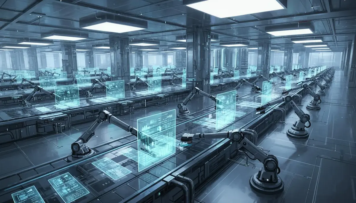 ماشین تولید محتوای هوشمند در حال کار